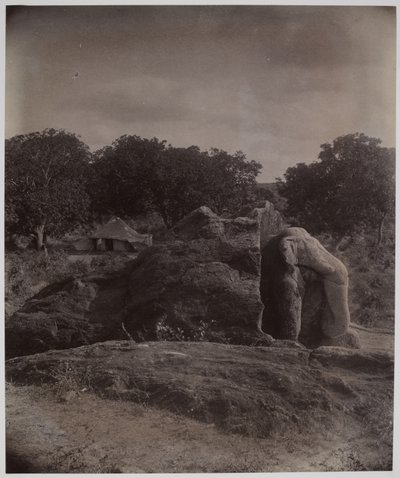 Elefante scolpito in cima a una roccia con iscrizioni di Asoka, Dhauli, Distretto di Puri da Alexander Caddy