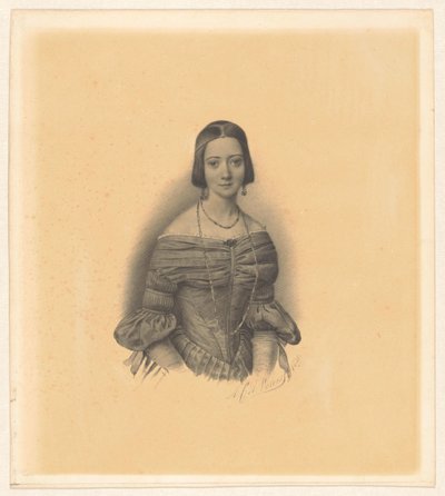 Ritratto di Antoinette Marie Henriette Jeanne Reigersman, moglie di Jonkheer Mr Pieter van den Brandeler da Alexander Cesar August Valois (signed by artist)