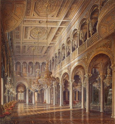 Interni del Piccolo Ermitage, La Sala del Padiglione, metà del XIX secolo da Alexander Chrisophorovich Kolb