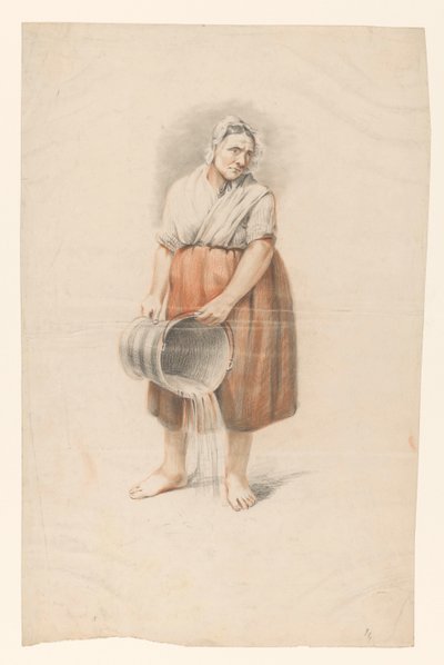 Donna in piedi che svuota un secchio da Alexander Cranendoncq
