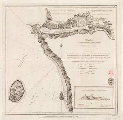 Padang - il principale insediamento della Compagnia Olandese sulla costa occidentale di Sumatra da Alexander Dalrymple