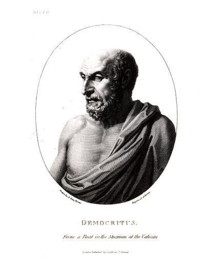 Democrito (c.460-c.370 a.C.), inciso da un busto nel Museo Vaticano da Alexander Day