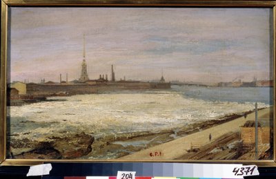 La deriva dei ghiacci sul fiume Neva a San Pietroburgo da Alexander Dimitrievitch Litovtchenko