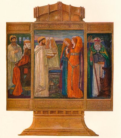 Trittico in smalti dipinti: Scene della vita di San Patrizio, 1903 da Alexander Fisher
