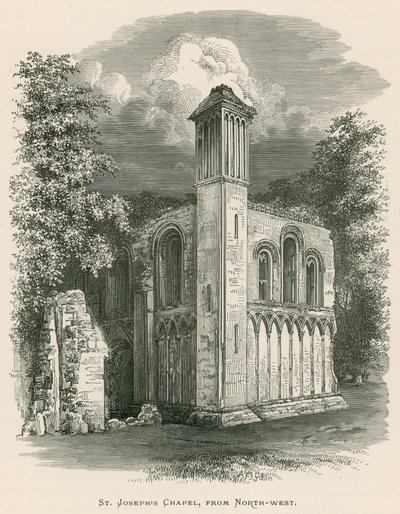 Abbazia di Glastonbury, Cappella di San Giuseppe, da nord-ovest da Alexander Francis Lydon