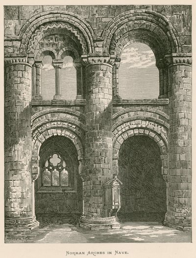 Abbazia di Jedburgh, archi normanni nella navata da Alexander Francis Lydon