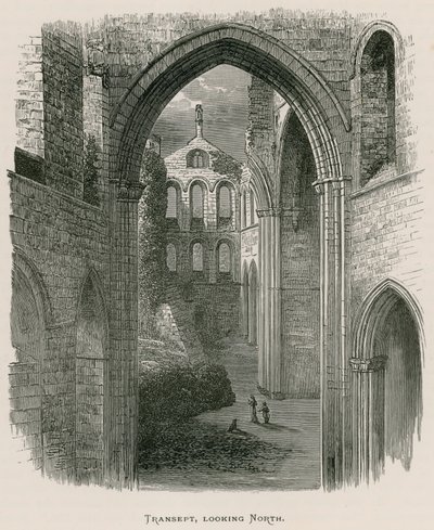 Abbazia di Kirkstall, transetto, vista a nord da Alexander Francis Lydon