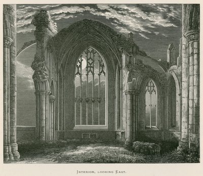 Abbazia di Melrose, interno, vista verso est da Alexander Francis Lydon