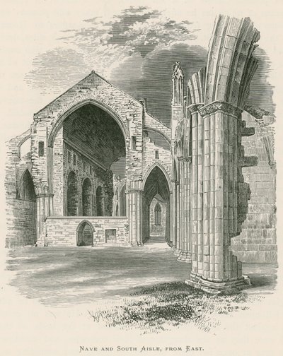 Abbazia di Melrose, navata e navata sud, da est da Alexander Francis Lydon