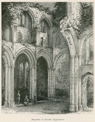 Abbazia di Netley, Archi nel transetto sud (incisione) da Alexander Francis Lydon