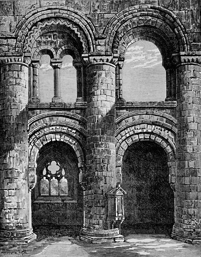 Archi normanni nella navata, Abbazia di Jedburgh, c1880, 1897 da Alexander Francis Lydon