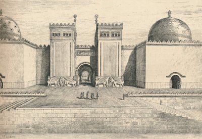 Palazzo di Sargon, Khorsabad: la porta sud-orientale, 1886 da Alexander Francis Lydon