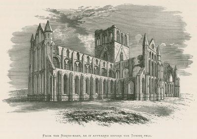 Abbazia di Whitby, da nord-est, come appariva prima che la torre cadesse da Alexander Francis Lydon