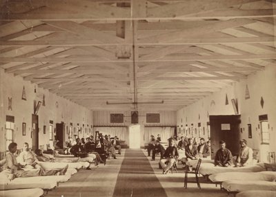 Ospedale di Armory Square, Interno del Reparto K, ca. 1863 da Alexander Gardner.