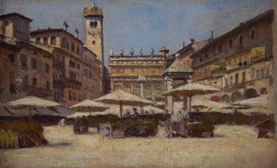 Piazza delle Erbe a Verona, c.1900 da Alexander Gierymski