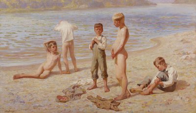 Ragazzi che fanno il bagno da Alexander Grinager