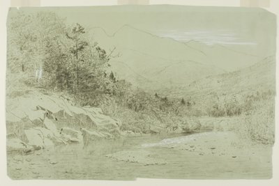 Fiume con montagne in lontananza da Alexander Helwig Wyant