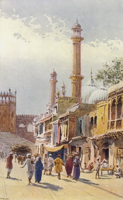 Una Strada a Delhi, verso la Jumma Musjid da Alexander Henry Hallam Murray