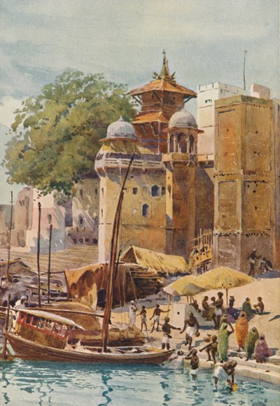 I bagni ghats, Benares, c. 1880-1905 da Alexander Henry Hallam Murray