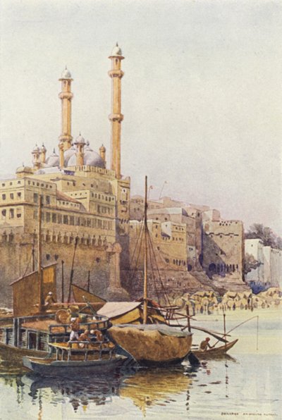 I Ghat sotto la Moschea di Aurangzeb, Benares da Alexander Henry Hallam Murray