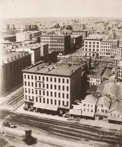 Vista nord-nord-ovest dalla cupola del tribunale a Chicago, 1858 da Alexander Hesler