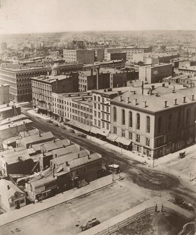 Vista nord-ovest dalla cupola del tribunale a Chicago, 1858 da Alexander Hesler