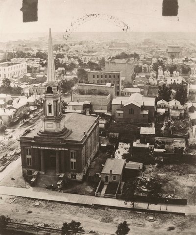 Vista sud dalla cupola del tribunale a Chicago, 1858 da Alexander Hesler