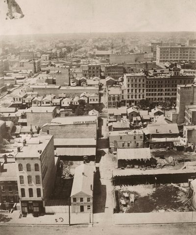 Vista ovest dalla cupola del tribunale a Chicago, 1858 da Alexander Hesler