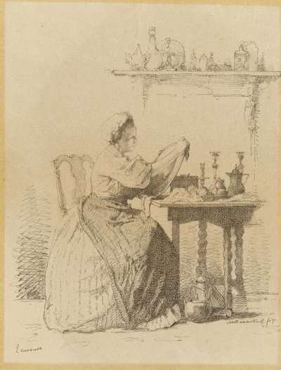 Cameriera che lucida il tavolo da Alexander Hugo Bakker Korff