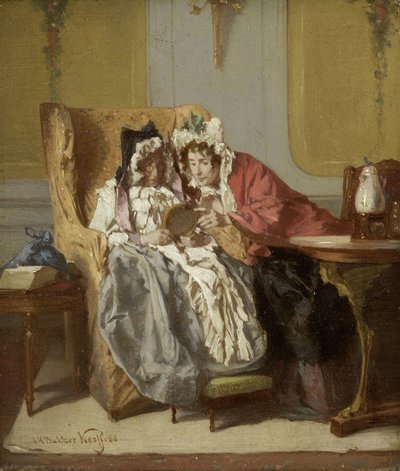 Due Signore che Esaminano un Piccolo Dipinto da Alexander Hugo Bakker Korff
