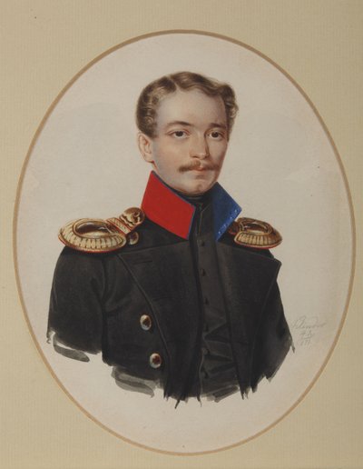 Ritratto di Platon Ivanovich Panshin 1817-1863, 1841 da Alexander Ivanovich Klünder