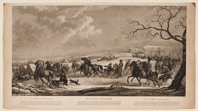 Corsa di slitte a Krasny Kabachok Piccola Taverna Rossa, 1814 da Alexander Ivanovich Sauerweid