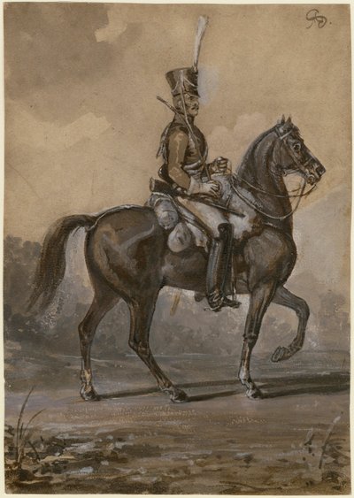 Dragone russo - Sauerweid, Alexander Ivanovich (1783-1844) - 1820 - Acquerello su carta da Alexander Ivanovich Sauerweid