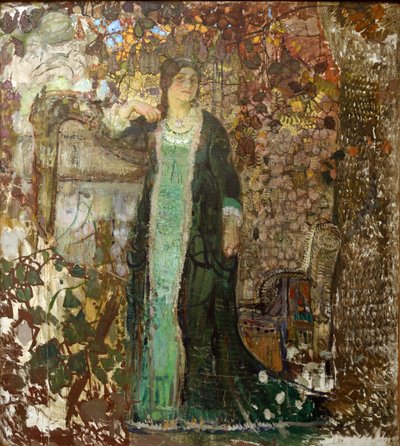Arpista. Ritratto di Tatiana Sergeevna Bartseva (1886-1984) da Alexander Ivanovich Savinov