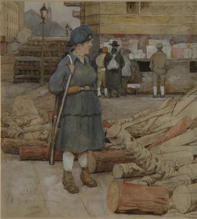 Una donna della milizia, 1920 da Alexander Ivanovich Vakhrameyev