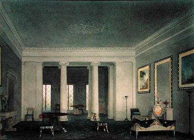 Salotto in stile revival greco, c.1845 da Alexander Jackson Davis
