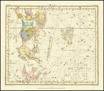 1822 - Alexander Jamieson - Orione, Psaltriem Georgii, Sceptrum Brandenburgium, Lepus e Columba Noachi da Alexander Jamieson