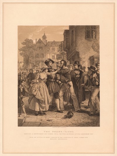 La banda di stampa: Sequestro di un barcaiolo a Tower Hill la mattina del suo matrimonio (1878) da Alexander Johnston