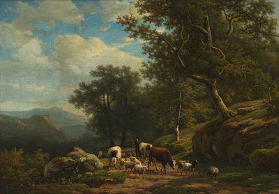 Paesaggio con un Contadino e il Suo Gregge da Alexander Joseph Daiwaille
