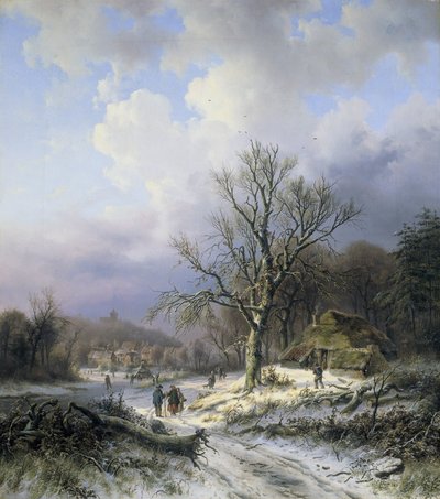 Paesaggio innevato da Alexander Joseph Daiwaille