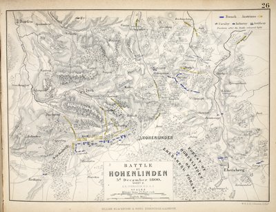 Mappa della battaglia di Hohenlinden, pubblicata da William Blackwood and Sons, Edimburgo e Londra, 1848 da Alexander Keith Johnston