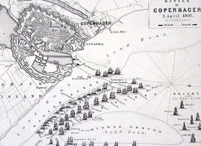 Piano della Battaglia di Copenaghen, 2 aprile 1801, c.1830 da Alexander Keith Johnston