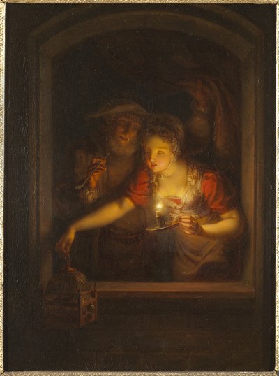 Una donna con una candela accesa, 1818 da Alexander Lauréus
