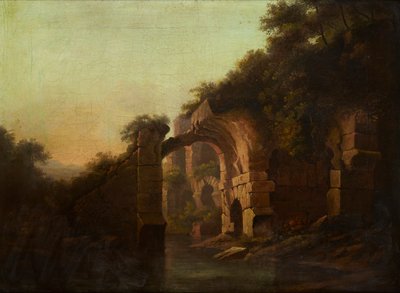 Un ponte in rovina su un fiume, Italia da Alexander Nasmyth