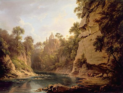 Castello di Hawthornden, vicino a Edimburgo, c.1820-22 da Alexander Nasmyth