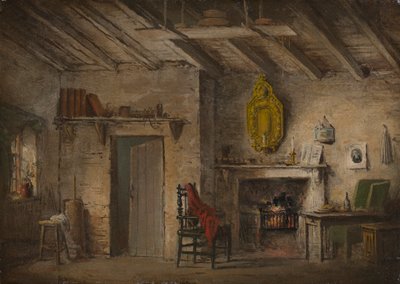 Scenografia per Heart of Midlothian; il cottage dei Deans da Alexander Nasmyth