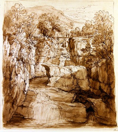 Le cascate di Bracklinn, Perthshire, c.1810 da Alexander Nasmyth