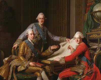 Re Gustavo III di Svezia e i suoi fratelli da Alexander Roslin