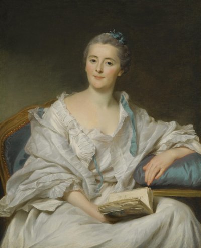 Ritratto di Marie-Françoise Julie Constance Filleul, Marchesa di Marigny con un libro da Alexander Roslin