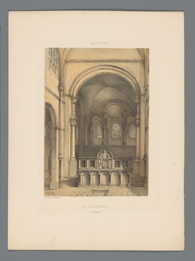 Interno della Basilica di San Servazio a Maastricht da Alexander Schaepkens